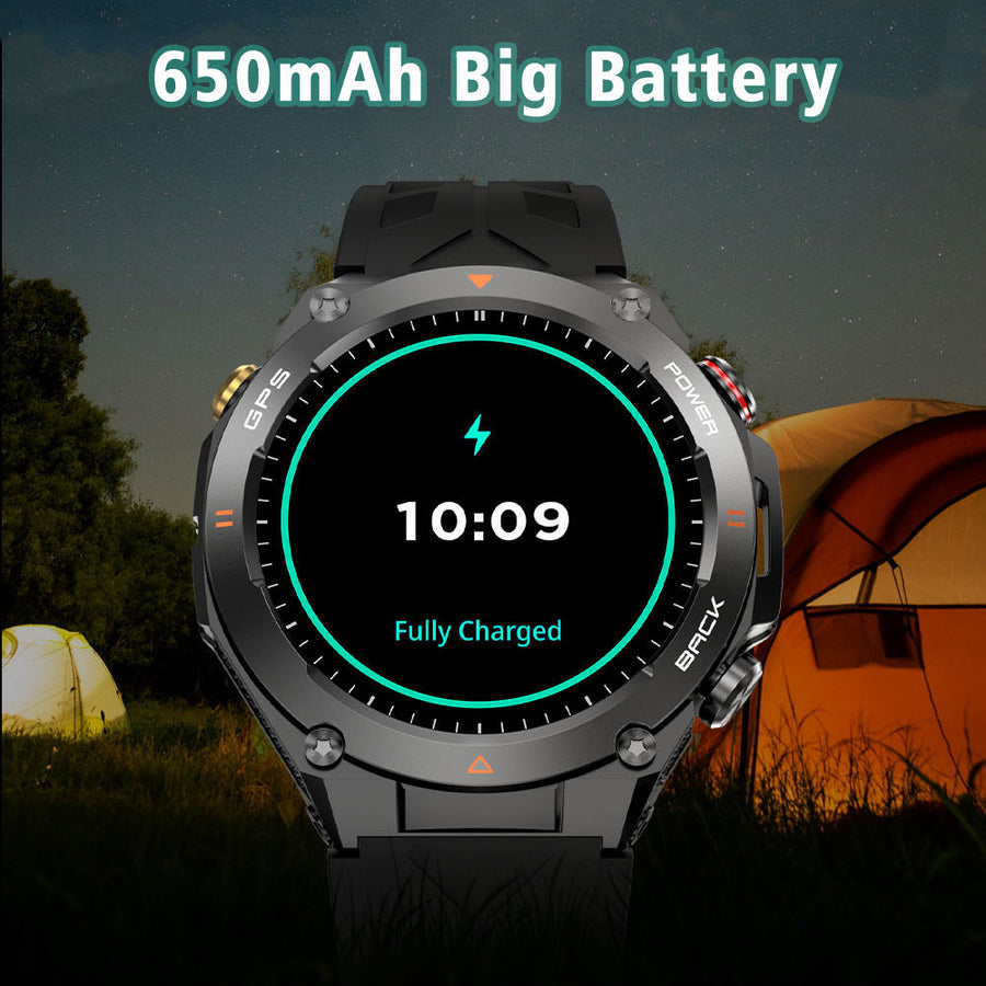 SENBONO GPS Smart Watch Men 1.45'' HD Screen Built-In GPS Altimeter Barometer Compass AI Voice Compatible With Android & IPhone